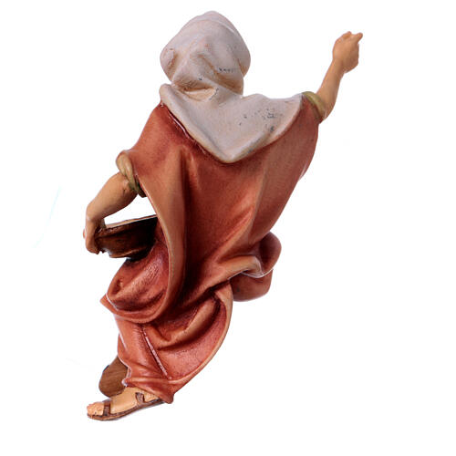 Peasant girl by the well for Original Nativity Scene of 10 cm, Val Gardena painted wood 8