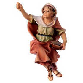 Contadina al pozzo del presepe Original legno dipinto Valgardena 12 cm