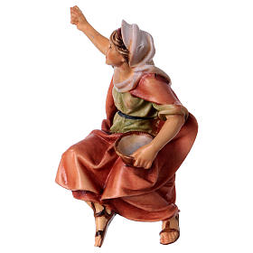 Contadina al pozzo del presepe Original legno dipinto Valgardena 12 cm