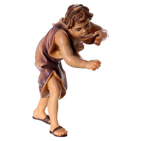 Boy at the well, 12 cm nativity Original, in painted Valgardena wood