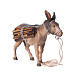 Figura burro com lenha para presépio Original madeira pintada Val Gardena 10 cm s1