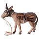 Donkey carrying logs for Original Nativity scene in painted wood, Valgardena 12 cm s1