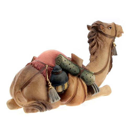 Lying camel Original Nativity Scene in painted wood from Valgardena 10 cm 5