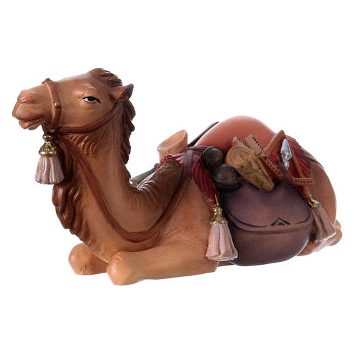 Resting Camel, 12 cm Original Nativity wood model, in painted Valgardena wood 2