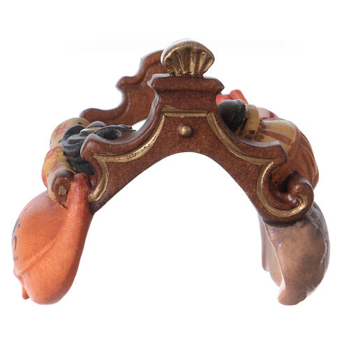 Sattel für Kamel stehend, Holz coloriert, für 10 cm Original-Krippe, Grödner Kunsthandwerk 3