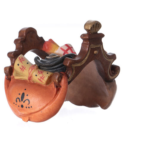 Sattel für Kamel stehend, Holz coloriert, für 10 cm Original-Krippe, Grödner Kunsthandwerk 6