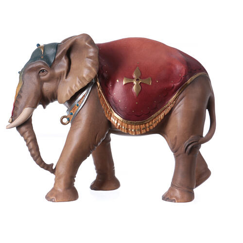 Elefant stehend, Holz coloriert, für 10 cm Original-Krippe, Grödner Kunsthandwerk 1
