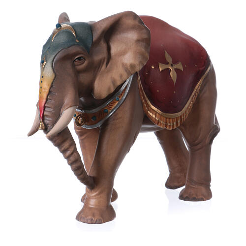 Elefant stehend, Holz coloriert, für 10 cm Original-Krippe, Grödner Kunsthandwerk 3