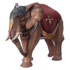 Standing elephant for Original Nativity scene in painted wood, Valgardena 12 cm