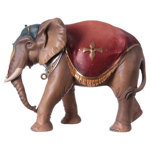 Standing elephant for Original Nativity scene in painted wood, Valgardena 12 cm 1