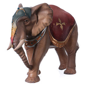 Elefante de pie madera belén Original madera pintada Val Gardena 12 cm