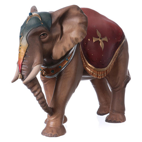 Elefante de pie madera belén Original madera pintada Val Gardena 12 cm 2