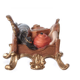 Schmucksattel für Elefant stehend, Holz coloriert, für 10 cm Original-Krippe, Grödner Kunsthandwerk