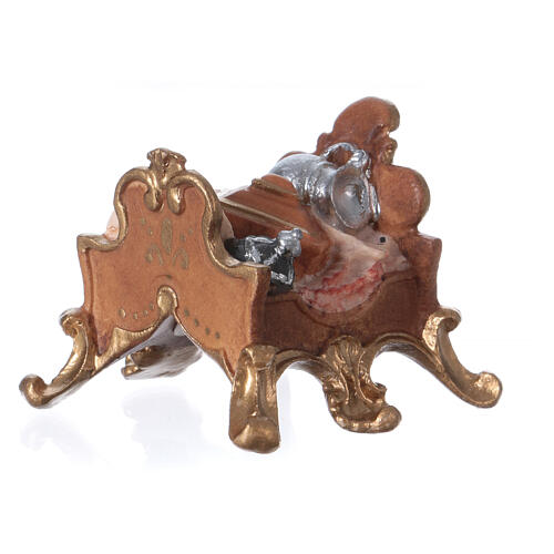 Schmucksattel für Elefant stehend, Holz coloriert, für 10 cm Original-Krippe, Grödner Kunsthandwerk 6