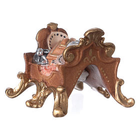Elephant saddle with goods for Original Nativity scene in painted wood, Valgardena 12 cm