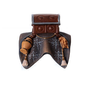 Gepäcksattel für Elefant stehend, Holz coloriert, für 10 cm Original-Krippe, Grödner Kunsthandwerk