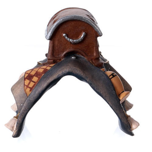 Gepäcksattel für Elefant stehend, Holz coloriert, für 10 cm Original-Krippe, Grödner Kunsthandwerk 4