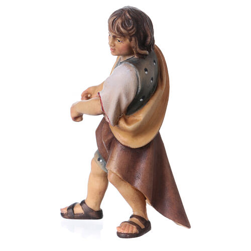 Bambino che tira presepe Original legno dipinto Valgardena 10 cm 3