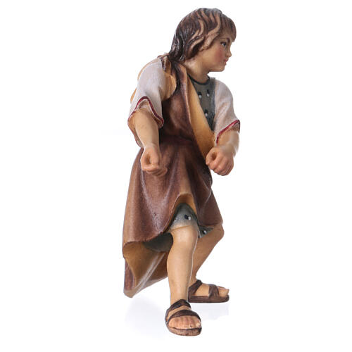 Bambino che tira presepe Original legno dipinto Valgardena 10 cm 6