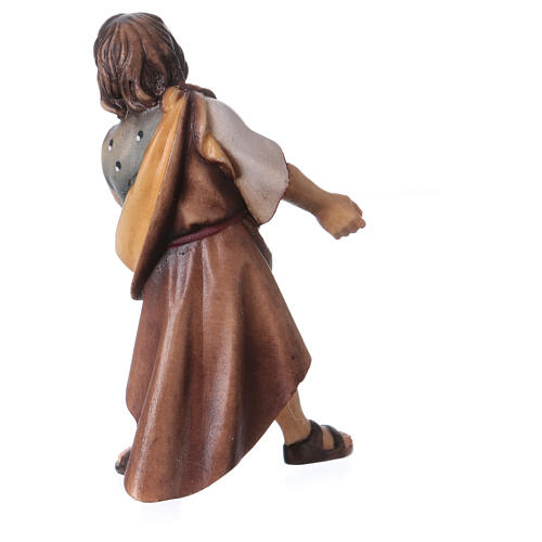 Child pulling Original Valgardena painted wood nativity scene 10 cm 8