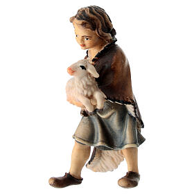 Child with Lamb, 10 cm Original Nativity model, in painted Valgardena wood