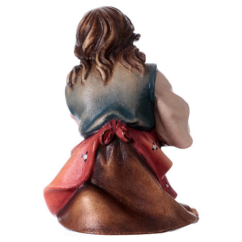 Bambina inginocchiata che prega presepe Original legno dipinto Valgardena 12 cm 4