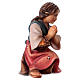 Kneeling Girl in Prayer, 12 cm Original Nativity model, in painted Valgardena wood s3