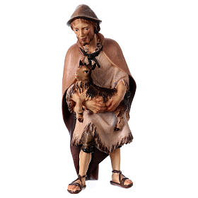 Pastore con capretta presepe Original legno dipinto Valgardena 12 cm