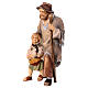 Pastor con niña belén Original madera pintada Val Gardena 10 cm de altura media s2
