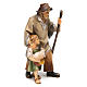 Pastor con niña belén Original madera pintada Val Gardena 12 cm de altura media s3