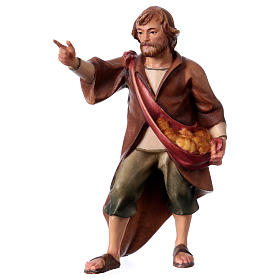Pastore indicante presepe Original legno dipinto Valgardena 12 cm