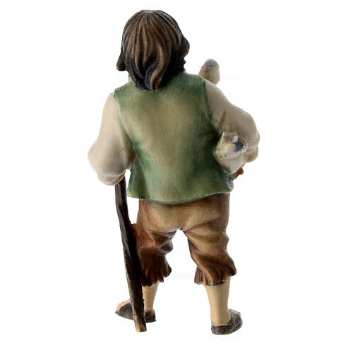 Enfant avec oie crèche Original bois peint Val Gardena 10 cm 4