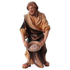 Peasant with Salt, 12 cm Original Nativity model, in painted Valgardena wood