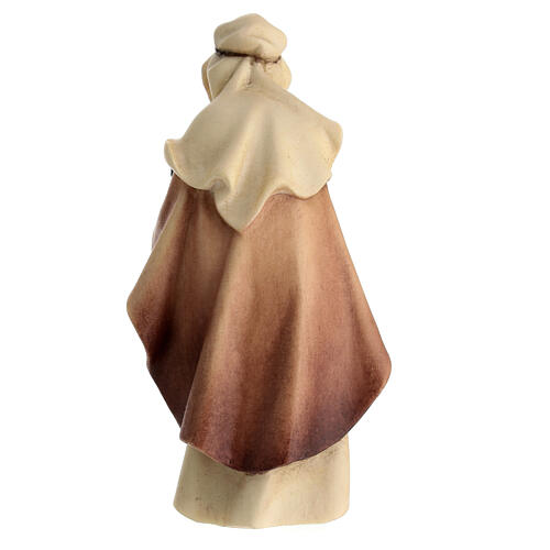 Pastor anciano con bastón belén Original madera pintada Val Gardena 10 cm de altura media 4