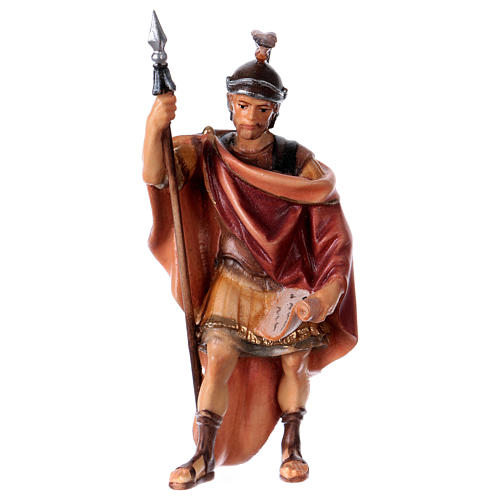 Roman Warrior Statue, 10 cm Original Nativity model, in painted Valgardena wood 1