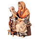 Elderly Farmer with Spinning Wheel, 10 cm Original Nativity model, in painted Valgardena wood s2