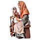 Alte Frau mit Spinnrad 12cm Grödnertal Holz Mod. Original s2