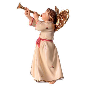 Angel with trumpet Original Nativity Scene in painted wood from Valgardena 12 cm