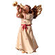 Angel with Trumpet, 12 cm Original Nativity model, in painted Valgardena wood s1