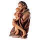 Shepherd Kneeling Holding Child, 12 cm Original Nativity model, in painted Valgardena wood s2