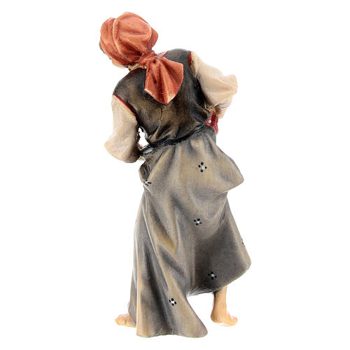 Woman farmer with baby Original Nativity Scene in painted wood from Valgardena 10 cm 4