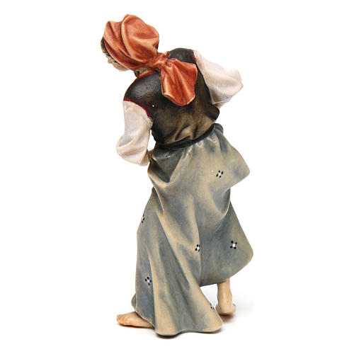 Woman farmer with baby Original Nativity Scene in painted wood from Valgardena 12 cm 3
