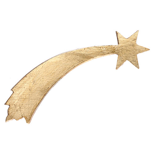 Estrella cometa Original madera pintada Val Gardena para belén 10 cm de altura media 2