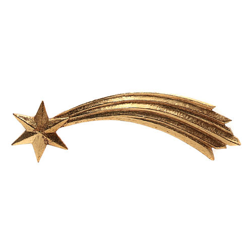Estrella cometa Original madera pintada Val Gardena para belén de altura media 12 cm 1