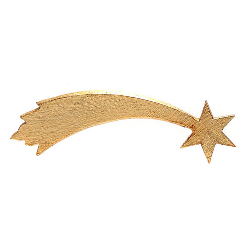 Estrella cometa Original madera pintada Val Gardena para belén de altura media 12 cm 2