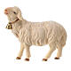 Owca z dzwoneczkiem szopka Original drewno malowane Val Gardena 10 cm s1