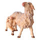 Sheep with Lamb, 10 cm Original Nativity model, in painted Valgardena wood s2