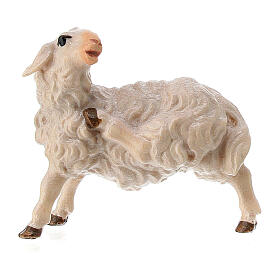 Sheep Scratching Itself, 10 cm Original Nativity model, in painted Valgardena wood