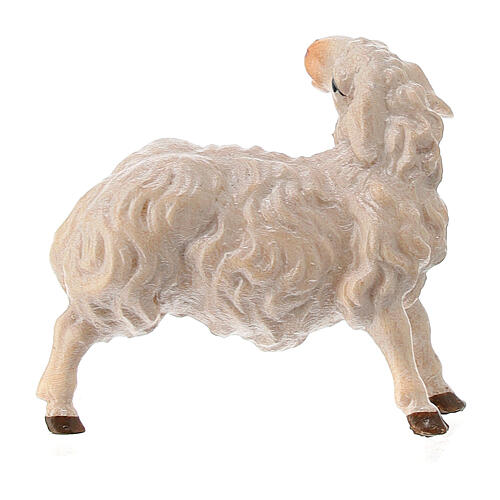 Sheep Scratching Itself, 10 cm Original Nativity model, in painted Valgardena wood 2
