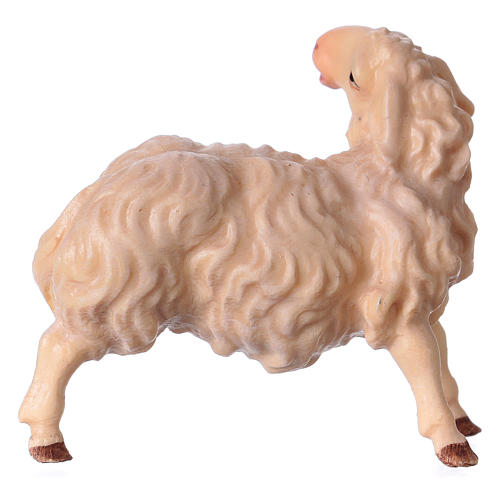 Mouton qui se gratte pour crèche Original bois peint Val Gardena 12 cm 2